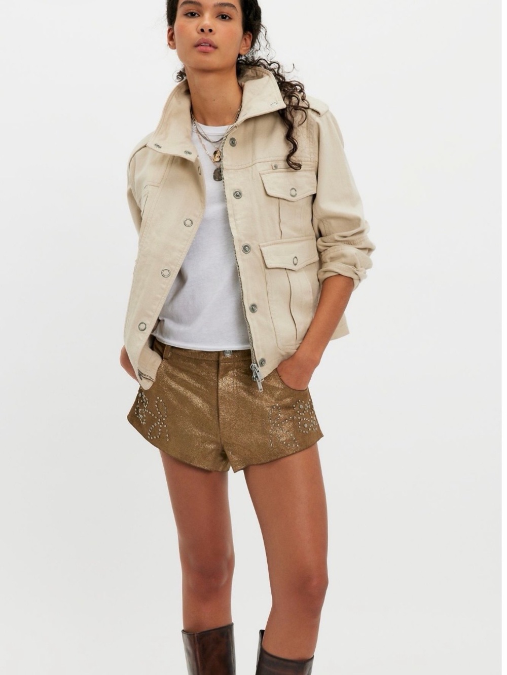 FP X Understated Leather Heart Of Gold Shorts 💯 Leather NWT - Picture 2 of 4